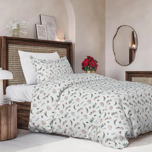 Vista 22 de Juego de funda de edredón de Navidad tamaño individual, funda de edredón extra suave con 1 funda de almohada, ropa de cama navideña con cierres