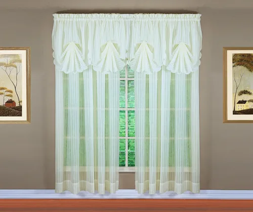 Vista 14 de Today's Curtain, Inserción de Abanico de Cortina de Rayas Silueta Translúcida, Azul, 30" x 76.2 cm de ancho x 101.6 cm de largo