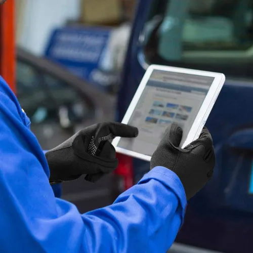 Vista 4 de OZERO Work Gloves Men Women, Mechanic Gloves with Touchscreen Grip, Synthetic Leather Palm, Breathable Flex Fit, EN388 Tested