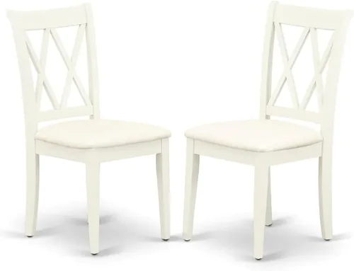 Vista 7 de East West Furniture NDCL5-LWH-C - Juego de mesa de comedor, color blanco lino