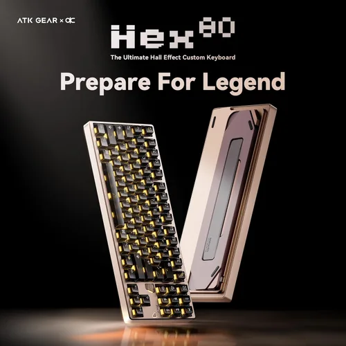 Vista 2 de ATK x QK Hex80 HE Teclado Gaming Magnético, 80% TKL, Aluminio CNC, Interruptores Ti de Efecto Hall, Polling de 8 kHz, Trigger Rápido, Rosa bebé
