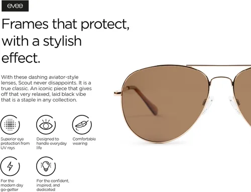 Vista 5 de EVEE Gafas de sol polarizadas estilo aviador, gafas de sol militares clásicas (cout)