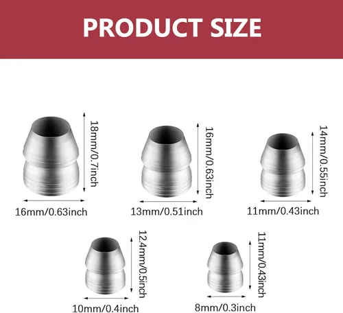 Vista 3 de DOITOOL Kit de cuñas de mango redondo para refuerzo de mango de martillo y hacha, cuñas de metal de 0.70 x 0.62 x 0.62 pulgadas, accesorios