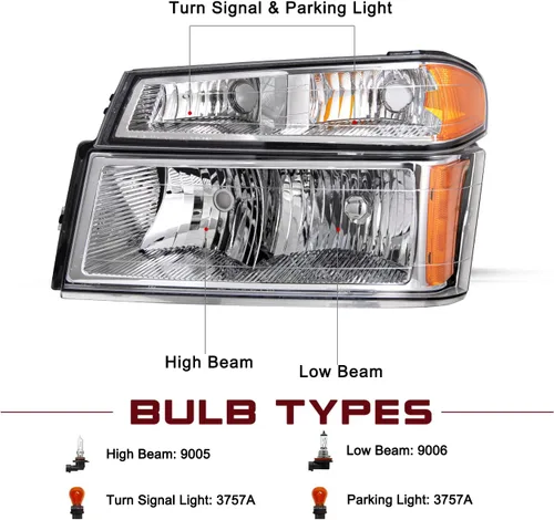 Vista 2 de JSBOYAT Conjunto de faros delanteros con luces de parachoques, 4 piezas compatible con Chevy Colorado/GMC Canyon 04-12, Isuzu I-Series 06-08, faro