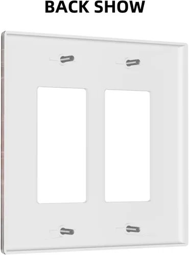 Vista 4 de Cubierta decorativa de interruptor de luz basculante doble de béisbol, placa de pared de 2 gang, cubierta de toma de corriente eléctrica, placa