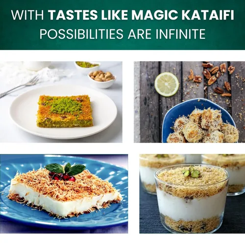 Vista 5 de Kataifi, Kadayif, masa filo seca y rallada naturalmente 14.11 onzas / 14.11 onzas – 2 paquetes Ingrediente para barra de chocolate con pistacho