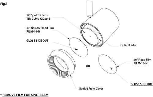 Vista 6 de WAC Lighting L-7011-WD-WT Oculux 7011 - Lámpara LED de cabeza de riel de luz regulable a cálida, grande, color blanco