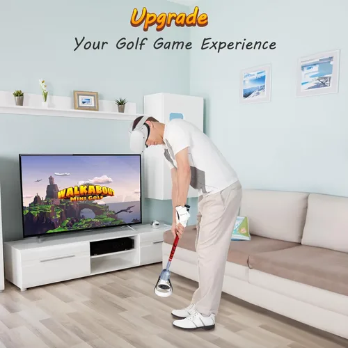 Vista 6 de VR Golf Club Attachment for Meta Quest 2Oculus Quest 2, Aluminum Quest 2 Golf Club Handle with Realistic Rubber Grip& 2 Straps, 1 1 Molded