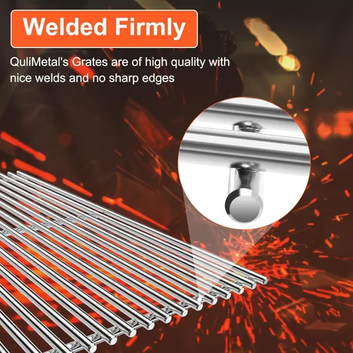 Vista 7 de QuliMetal 66089 Rejillas de parrilla para Weber Genesis 2 E-410/E-415/E-435, piezas de parrilla para parrillas de gas Weber GS4 Genesis II/LX serie