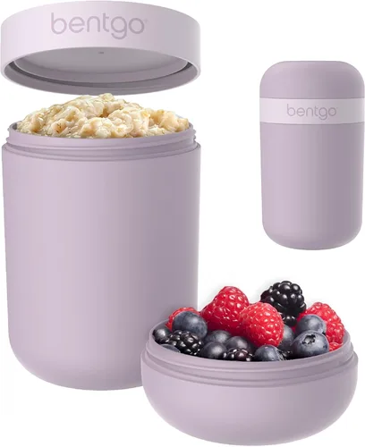 Vista 10 de Bentgo Snack Cup - Contenedor de bocadillos reutilizable con diseño a prueba de fugas, compartimento para aderezos y tapa de doble sellado, portátil