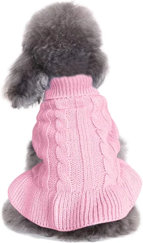 Vista 12 de CHBORCHICEN Suéteres de punto para perros pequeños, sudadera cálida para mascotas gatos, ropa de invierno, suéter de gatito y cachorro