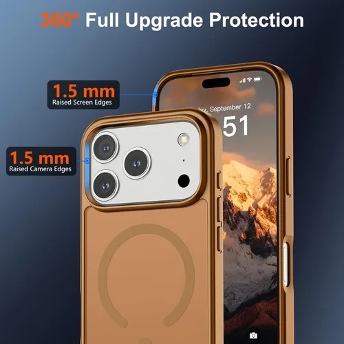 Vista 604 de SUPFINE - Funda magnética para iPhone 13 Pro Max (compatible con MagSafe), (protección contra caídas de grado militar de 10 pies), delgada, Negro