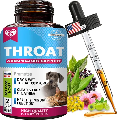 Kennel Cough Treatment & Natural Infection Medicine for Dogs & Cats - Respiratory & Cold Cough Relief - Collapse Trachea & Cat Asthma Support - Made