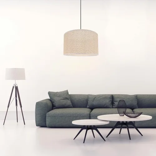 Vista 6 de E27 pantalla de lámpara tejida mimbre ratán pantalla 9.8 in mano- tejida a mano lámpara lámpara cubierta de lámpara de araña cubierta de candelabro