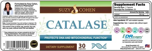 Vista 5 de Script Essentials Suzy Cohen Catalase 12,500 CATu Dietary Supplement, Liver Enzyme, Neutralizes Hydrogen Peroxide, Supports Skin, Hair, and Overall
