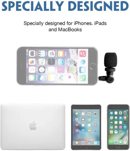 Vista 4 de Saramonic SmartMic - Micrófono flexible de condensador para teléfonos inteligentes, micrófono de vlogging para iPhone y video de YouTube, micrófono