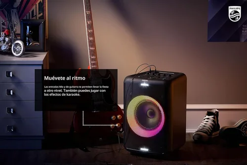 Vista 2 de PHILIPS X3206 Altavoz Bluetooth Party con graves profundos, batería de hasta 14 horas, luces de fiesta y efectos de karaoke, entrada de micrófono