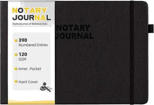 Diario de registro de notario Homlive, libro de notario con 390 entradas de registro, 25,4x17,8 cm diarios de notario, diario público notarial para