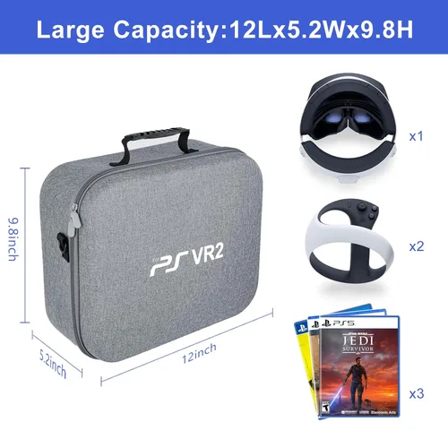 Vista 6 de UUBOXS Hard Carrying Case for PS VR2 Portable Case for PSVR 2 Headset and Touch Controllers Accessories, Lightweight Travel Storage Bag Compatible