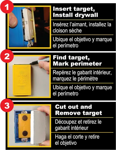 Vista 3 de Calculated Industries 8120 Plug Mark Drywall Electrical Box Cutout Locator for Existing Electrical Outlets in Rehabilitation and Replacement Work