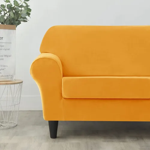 Vista 4 de HENBULA - Fundas elásticas para sofá, fundas de terciopelo grueso para sofá, funda suave para sillón, protector de muebles