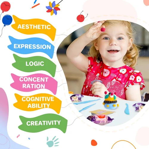 Vista 4 de Arcilla de secado al aire de 102 colores, plastilina para modelar para niños, plastilina mágica para modelar, kit de plastilina para moldear DIY