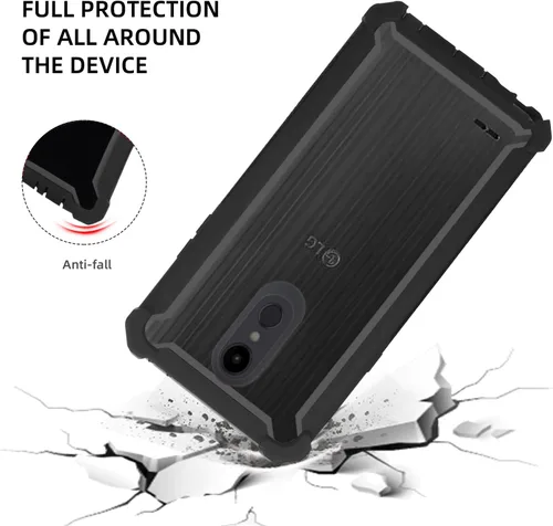 Vista 2 de Asuwish Funda de teléfono para LG Aristo 2/3 Plus, Rebel 4, Tribute Empire Dynasty, Zone 4, K8 Plus 2018 K8S, Fortune 2, Phoenix 4, Risio 3, Negro