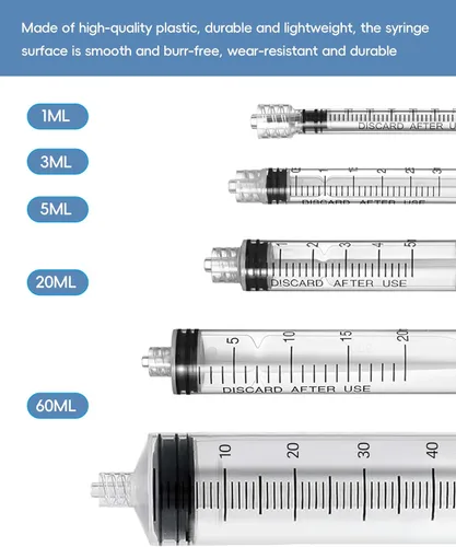 Vista 8 de Jeringa Luer Lock de 1ml sin aguja - Jeringas de plástico de 1cc, estériles, selladas individualmente, paquete de 10