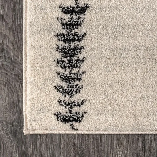 Vista 3 de JONATHAN Y Zaina - Alfombra marroquí Beni Souk crema/negro, 2 x 8 pies, contemporánea, moderna, fácil de limpiar, para sala de estar, dormitorio