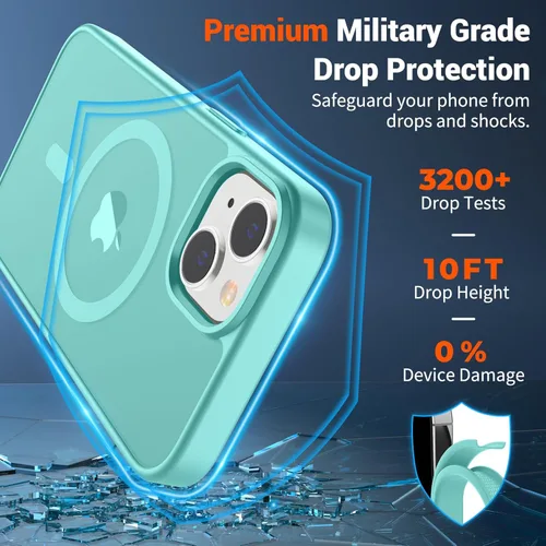 Vista 1207 de SUPFINE - Funda magnética para iPhone 13 Pro Max (compatible con MagSafe), (protección contra caídas de grado militar de 10 pies), delgada, Negro