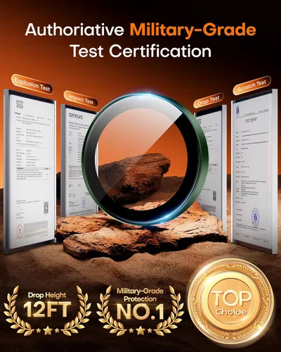 Vista 3 de TOCOL Protector de lente de cámara para iPhone 14 Pro Max / iPhone 14 Pro, protector de lente de cámara de vidrio templado HD individual resistente