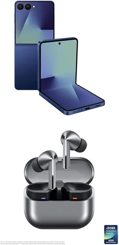 Vista 17 de Samsung Galaxy Z Flip7 256GB Smartphone Desbloqueado con IA, Azul Sombra con Auriculares Bluetooth Inalámbricos Verdaderos AI Galaxy Buds 3 Pro
