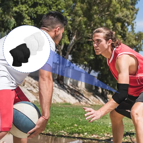 Vista 5 de 2 pares de coderas de voleibol en tándem, almohadillas protectoras para coderas, protector de brazo de fitness, compresión transpirable con cojín