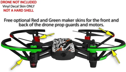 Vista 3 de Skin Wrap 2 Pack para DJI Ryze Tello Drone baja 0018 naranja quemado Drone No Incluidas