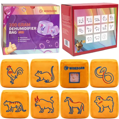 Vista 25 de Wisesorb Cuentas de gel de sílice indicadoras de azul a rosa, deshumidificador desecante reutilizable del gel de sílice de 2 libras