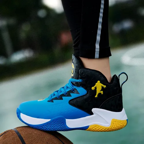 Vista 8 de zapatos de baloncesto deportivos antideslizantes para niños nuevos