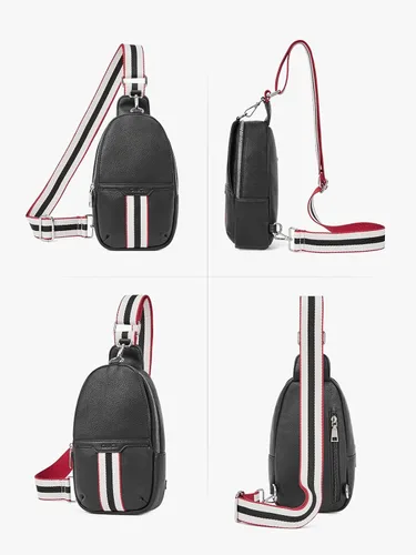 Vista 5 de CLUCI Riñoneras pequeñas para mujer, de piel sintética, con correa de guitarra, riñoneras para mujer