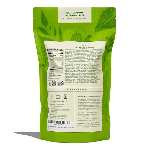 Vista 2 de Worldwide Botanicals Semillas de Ramón orgánicas, 1 libra – tostado oscuro – también conocido como Capomo, Ojoche, Nuez maya, nuez de pan, Mojo