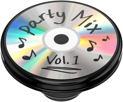 Vista 4 de PopSockets - Agarre para teléfono con soporte expandible, agarre adhesivo - Backspin Party Mix CD