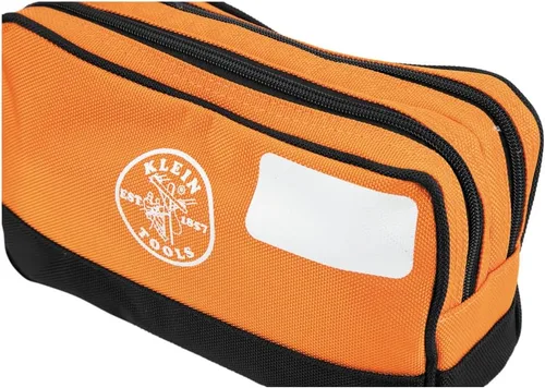 Vista 14 de Klein Tools Bolsa de herramientas, compartimentos dobles, organizador de bolsas de herramientas de alta resistencia, bolsa multiusos