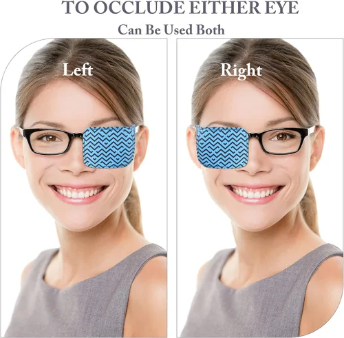 Vista 6 de Sosation 10 parches oculares para adultos ojo derecho izquierdo, parche ocular para gafas, estilos mixtos