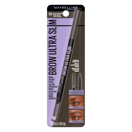 Vista 10 de Maybelline Express Brow Maquillaje de cejas ultra delgado, lápiz de cejas con punta de precisión y carrete para cejas definidas, color gris pardo