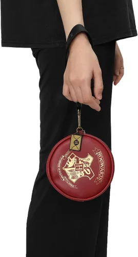 Vista 7 de Harry Potter - Monedero redondo color borgoña con escudo de Hogwarts, Multi colorido