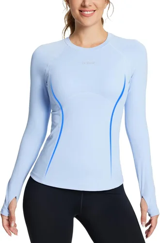 Vista 2 de BALEAF Women's Long Sleeve Workout Tops Compression Running Shirts Fitted Athletic Warm Thumbholes Quick Dry Stretch Yoga