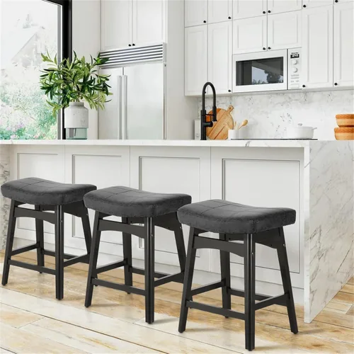 Vista 99 de Sophia & William Taburete de bar de altura de mostrador para isla de cocina, taburetes de mostrador de 24 pulgadas con patas de madera, asiento