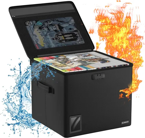 Vista 7 de Almacenamiento de cómics graduado para 30 cómics, resistente al fuego, resistente al agua y a la humedad, apilable, caja de cómics CGC con ventana