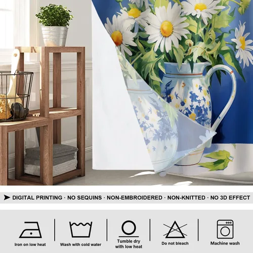 Vista 658 de Shrahala Father and Child Embracing No Hooks Shower Curtain with Snap in Liner Set, Tender Moment Captured Bathroom Décor Polyester Fiber Waterproof