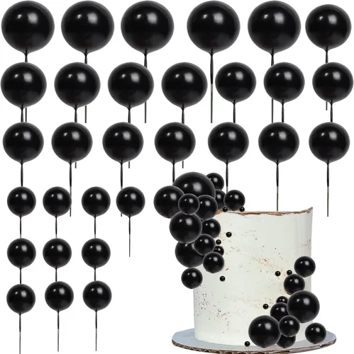 Vista 17 de 24 piezas de decoración para tartas con bolas, púas para pasteles con bolas, decoración para pasteles con forma de bola, decoración para cupcakes