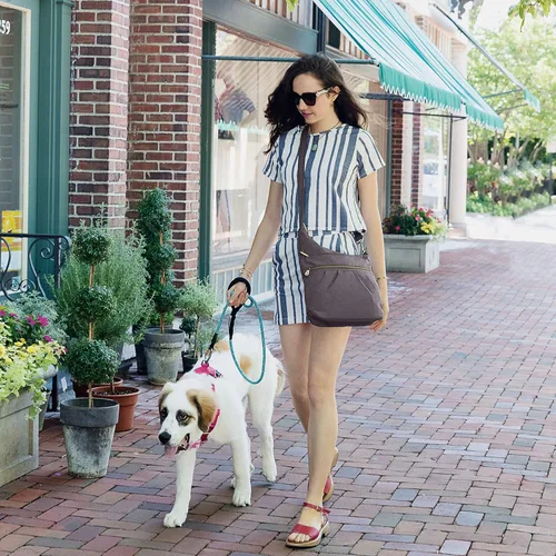 Vista 8 de Travelon Bandolera antirrobo con 3 compartimentos, Negro -, Antiguo, clásico