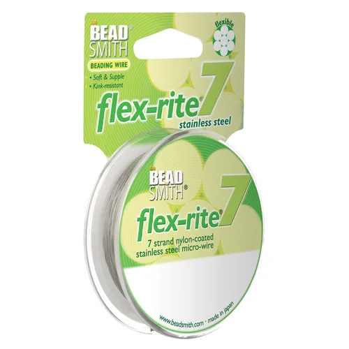 Vista 37 de The Beadsmith Flex-Rite - Alambre de acero inoxidable recubierto de nailon Transparente: 30 pies